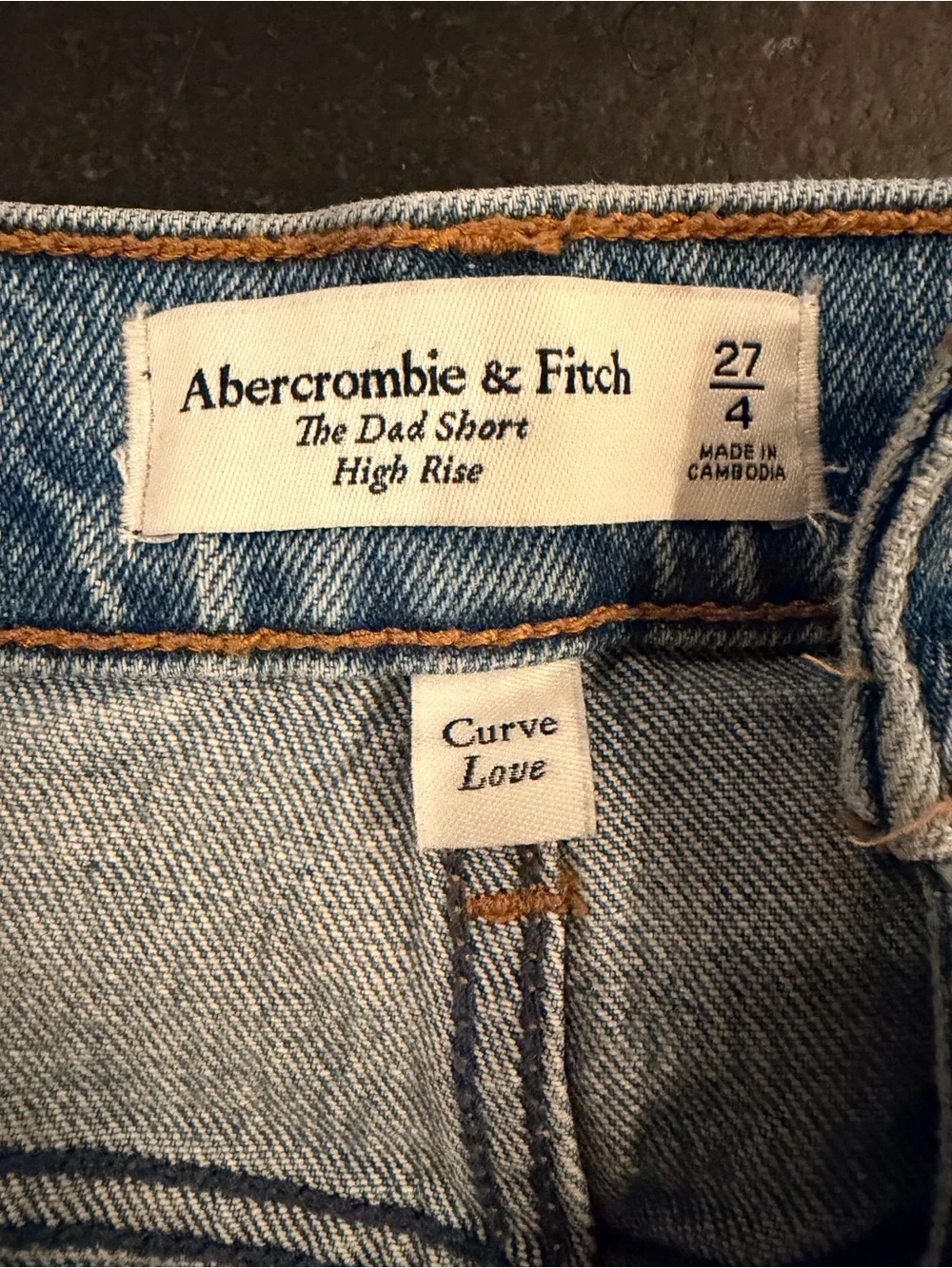 Abercrombie & Fitch Light Blue High-Rise Frayed Denim Shorts